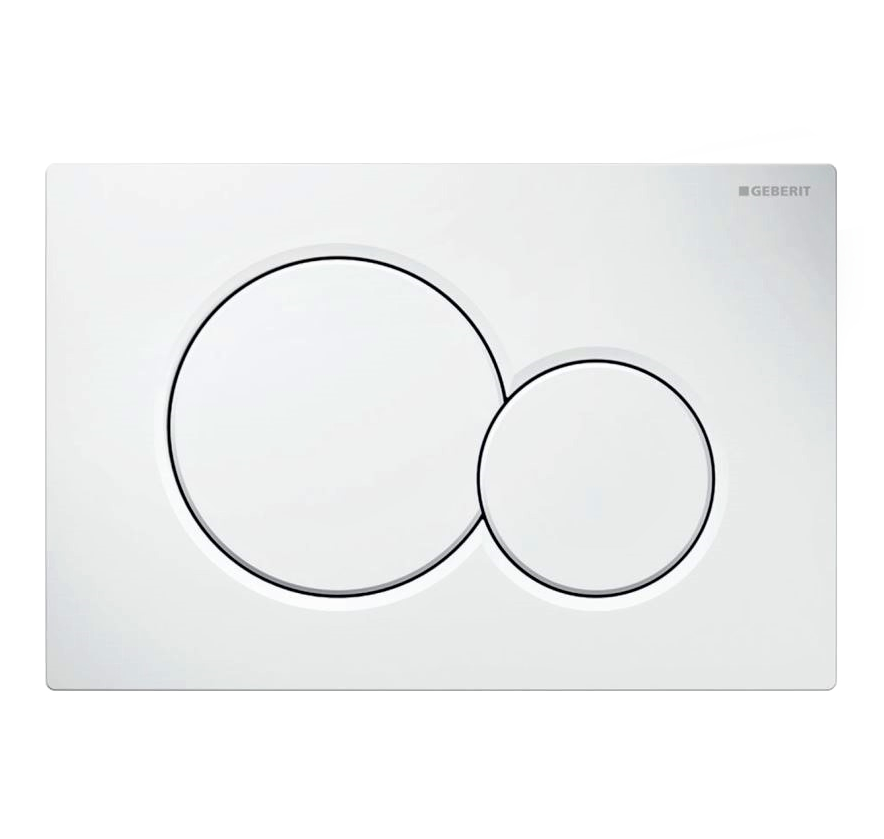 Plaque de commande WC encastré Geberit Sigma01 double touche, blanc