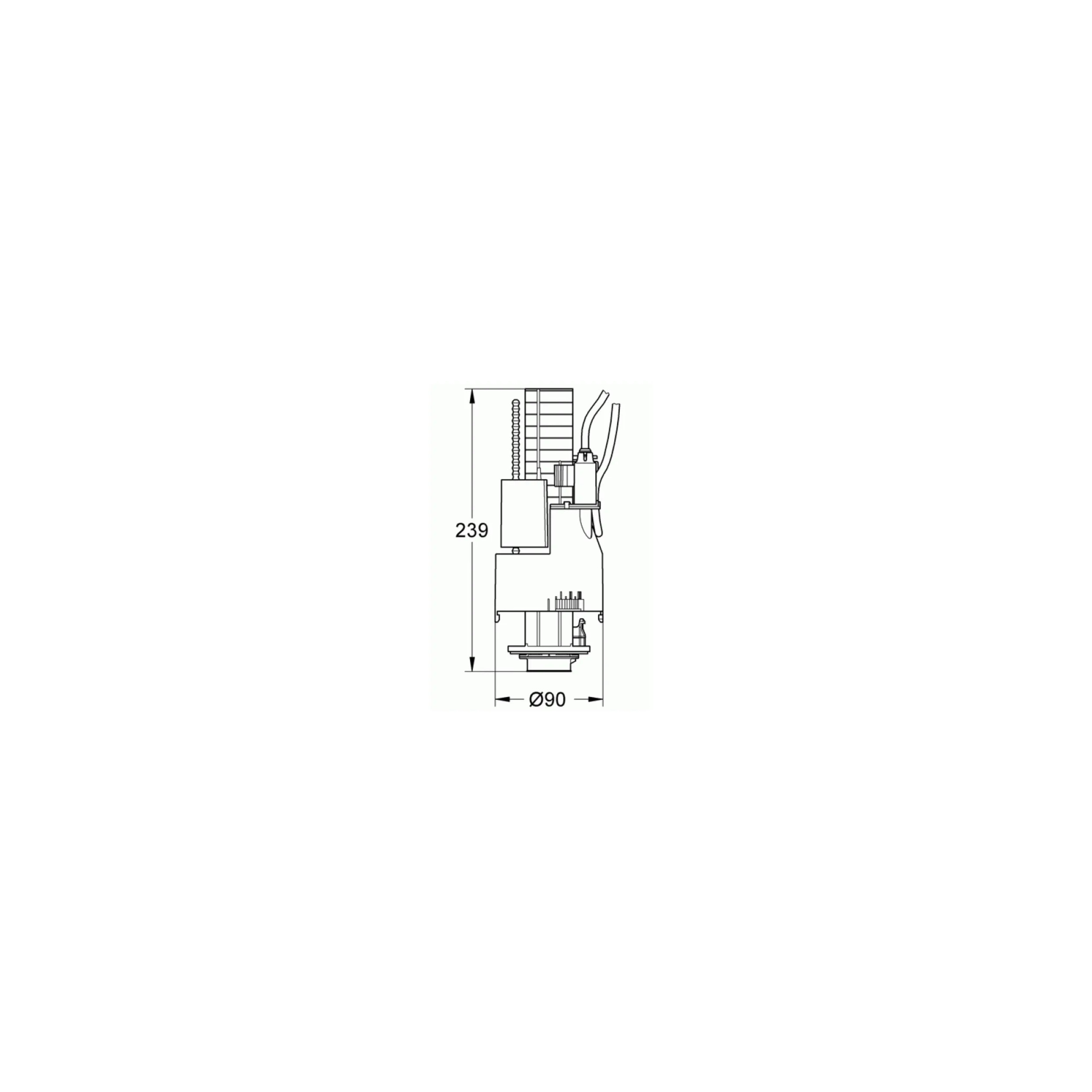 Grohe uitstroommechanisme met bodem klep voor inbouwreservoirs pneumatisch 42774000-D1A