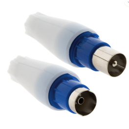 2 TV plugs, 1 male and 1 female, straight outlet, diameter 9.52mm. - Zenitech - Référence fabricant : 1651