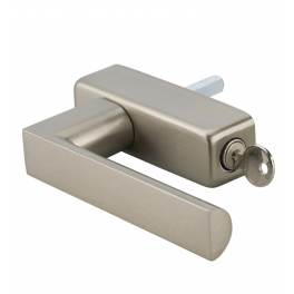 Window handle, Fifty lever handle with key and concealed screw, matt satin nickel alloy - THIRARD - Référence fabricant : 066675