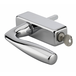 Window handle, Shark lever handle with key and concealed screw, polished chrome alloy - THIRARD - Référence fabricant : 066705