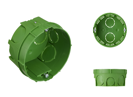 Masonry flush-mount box diameter 65mm, depth 30mm.