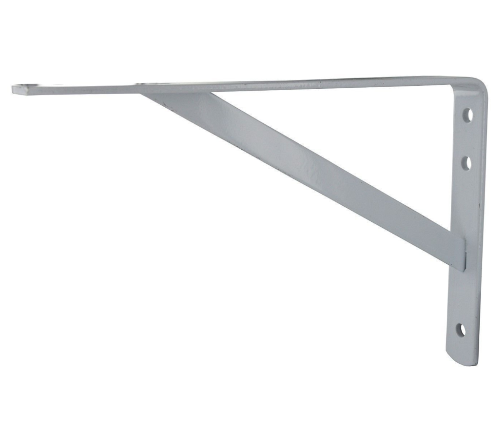 Konsole, verstärkter Winkel für schwere Lasten aus epoxidiertem Stahl 295 x 200 mm, weiß