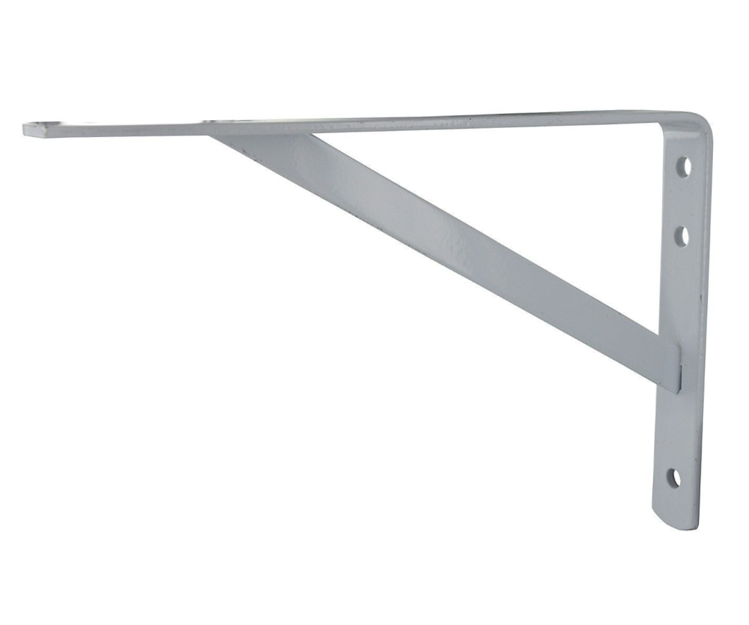 Bracket, reinforced angle for heavy loads in epoxy steel 395 x 270 mm, white