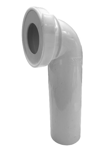 Pipe WC coudée 90 degré mâle diamètre 100 pour bâti-support avec serre joint