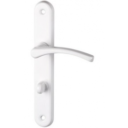 Eva alu white door handle set on condemnation plate. - Alpertec - Référence fabricant : 856302