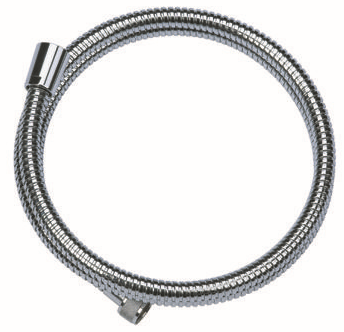 1.50m double-staple brass shower hose, 1 conical nut 15x21, 1 knurled nut 15x21.