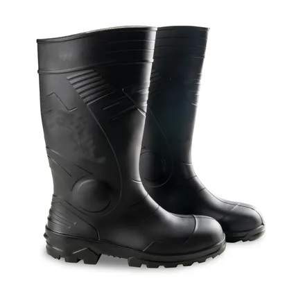 Safety boots, black, PVC-coated canvas, size 42.