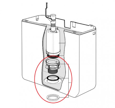 Bassin mécanisme de chasse réservoir WC apparent plastique AP, 251166