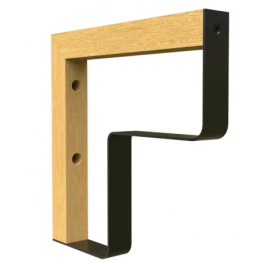MIX E screw-on angle bracket in raw beech/black steel, 202x202mm. - CIME - Référence fabricant : 54027