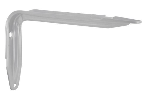 Staffa angolare imbutita in acciaio epossidico bianco, H.150/W.230 mm, per coppia.