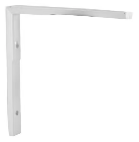 Staffa angolare universale simmetrica in alluminio bianco 70x70 mm.