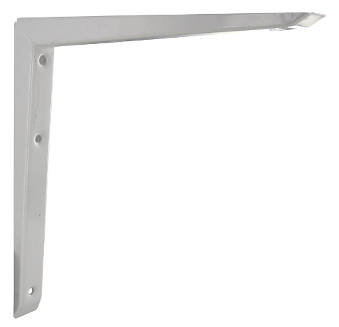 Square bracket in steel and white epoxy, 300x300mm.