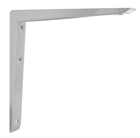 Square bracket in steel and white epoxy, 350x350mm.