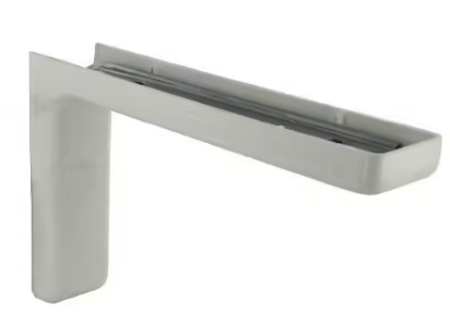 Staffa angolare in acciaio Leonard e plastica bianca, 114x180 mm.