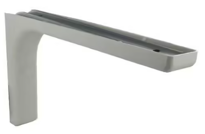 Staffa angolare in acciaio Leonard e plastica bianca, 144x240 mm.