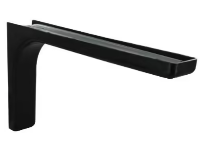 Staffa angolare in acciaio Leonard e plastica nera, 114x180 mm.
