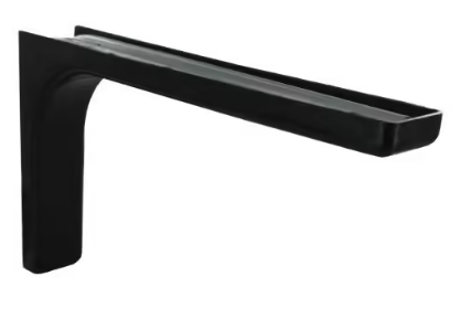 Staffa angolare in acciaio Leonard e plastica nera, 144x240 mm.