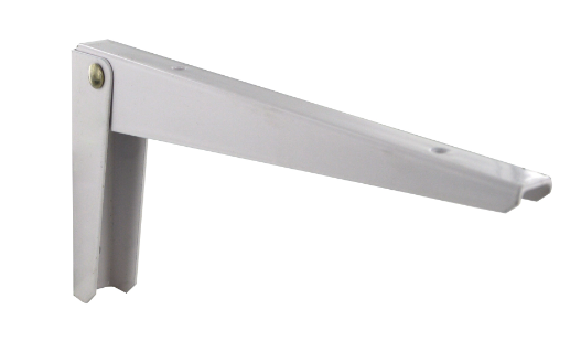 Folding angle bracket H.130xW.300mm in white steel.