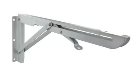Self-locking folding angle bracket, H.130xW.300mm in white steel.