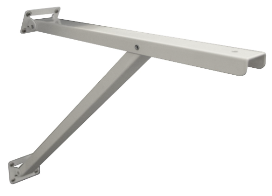 Angle bracket with variable inclination, L.390xH.315mm, white steel.