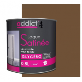 Glycero deco lacquer paint for all surfaces, satin wood tone , 0.5 liter - Addict' Peinture - Référence fabricant : ADD111385
