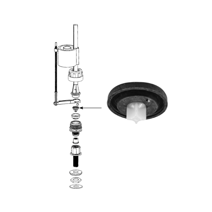 Membrane et support de robinet flotteur siamp coque 1 pièce