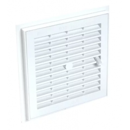 Square PVC ventilation grille, sealable, removable, with closure 176x176 mm, white - NICOLL - Référence fabricant : 1F114