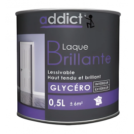 Glycero deco lacquer paint for all surfaces, white gloss, 0.5 liter - Addict' Peinture - Référence fabricant : ADD111327