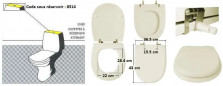 Gelijkwaardige zitting Marly 1 SELLES pergamone opaline, horizontale bevestiging