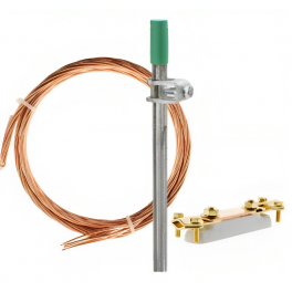 Installation kit for grounding, copper braid, spike and barrette - Zenitech - Référence fabricant : 123051
