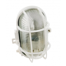 Surface-mounted oval IP44 outdoor light with louvre, white - ELEXITY - Référence fabricant : 141000