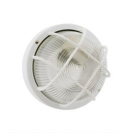 IP44 surface-mounted round porthole for outdoor lighting with louvre, white - ELEXITY - Référence fabricant : 141008