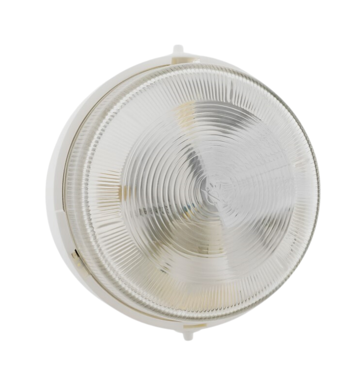 IP44 round porthole for outdoor lighting, 1/4-turn opening, white