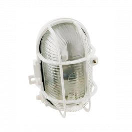 470 Lumen oval outdoor light, IP44 surface-mounted with louvre, white - ELEXITY - Référence fabricant : 141011