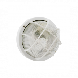Hublot rond d'éclairage extérieur 470 Lumens, IP44 avec grille, blanc - ELEXITY - Référence fabricant : 141012