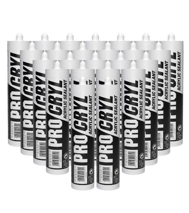 Box of 24 white PRO CRYL acrylic sealants, 280 ml