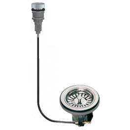Sink drain without automatic overflow, diameter 90mm, with handle ROTOLOGIC 1 - Lira - Référence fabricant : 1955.075