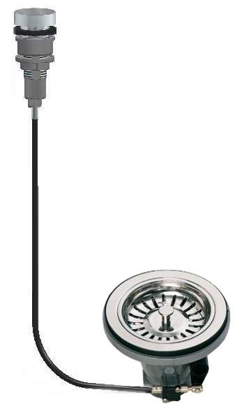Sink drain without automatic overflow, diameter 90mm, with handle ROTOLOGIC 1