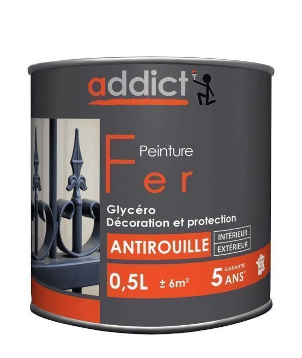 0.5-litre, pure white, anti-rust, iron-glycerine paint for interiors and exteriors