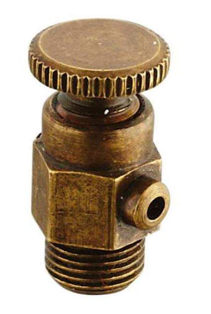 Burnished brass 5x10 (1/8") handwheel radiator drain valve