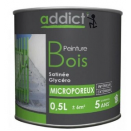Special wood paint, mineral gray satin, 0.5 l. - Addict' Peinture - Référence fabricant : ADD113452