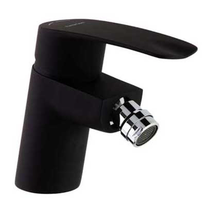 New fly" bidet mixer, black, without pop-up waste.
