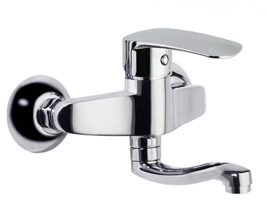 New fly" wall-mounted sink mixer 140mm projection.