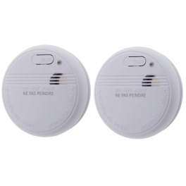 Set of 2 NF smoke detectors, 5-year autonomy, with batteries - OTIO - Référence fabricant : 520033