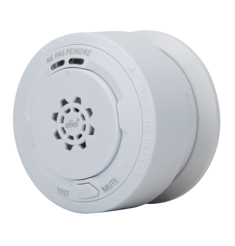Compact smoke detector 10-year CE warranty, with batteries