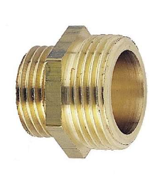 Reduced double male threaded brass nipple 20x27/08x13.