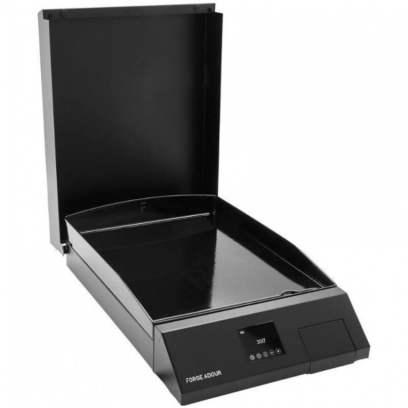 Electric griddle with hood 