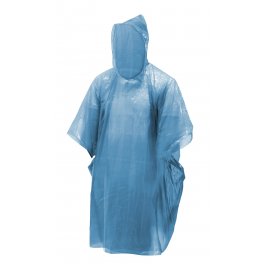 Blauer Notfall-Poncho aus Kunststoff, Standardgröße Erwachsene - CAO Outdoor Camping - Référence fabricant : 653212