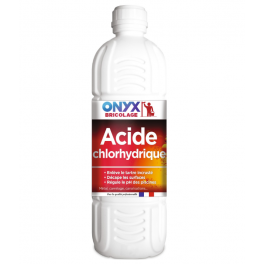 Acide chlorhydrique ONYX 23%, pour métal, carrelage et canalisations,1 litre - Onyx Bricolage - Référence fabricant : E08050112